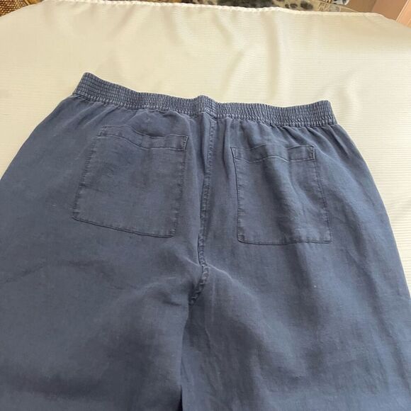Michael Stars Blue Linen Cropped Crop Pants Size Medium - Picture 9 of 9